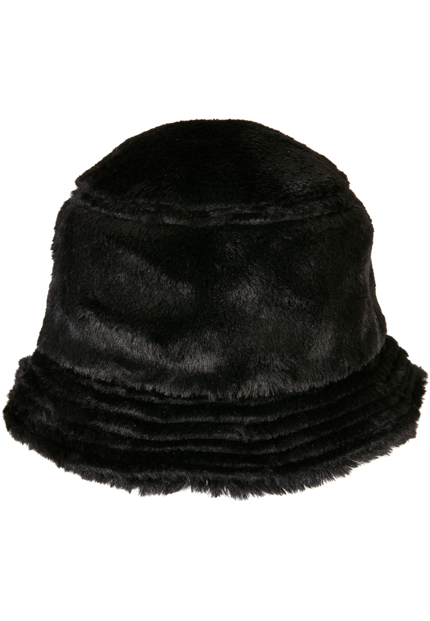 Buckethat i fuskpäls – svart