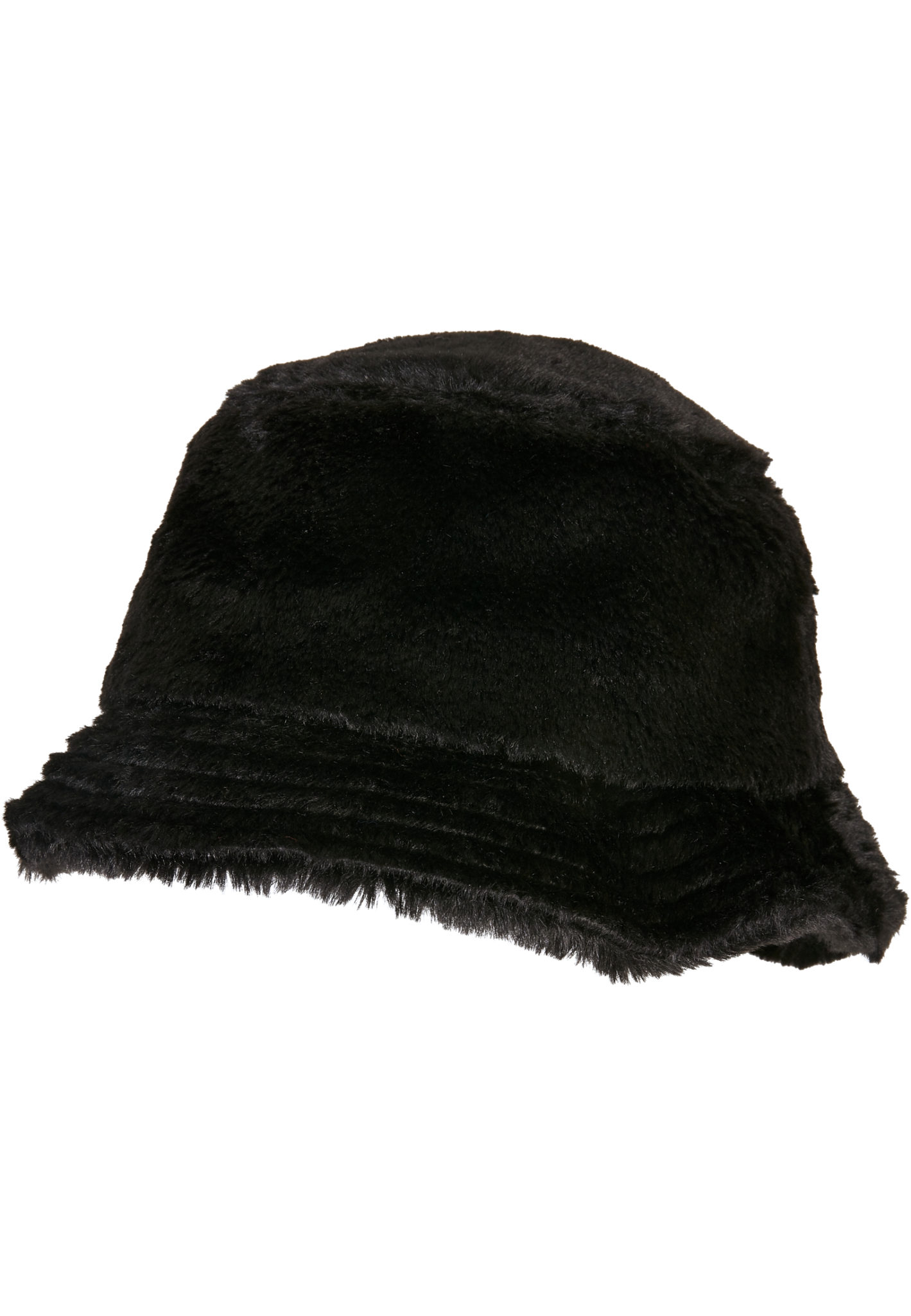 Buckethat i fuskpäls – svart