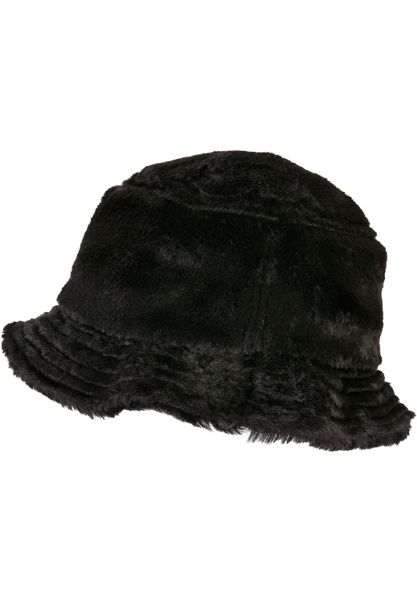 Buckethat i fuskpäls – svart