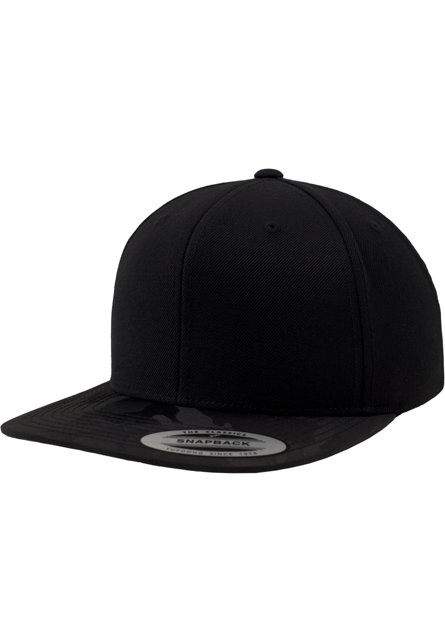 YPClassics® CV Camo Visor Snapback Schwarz Camouflage