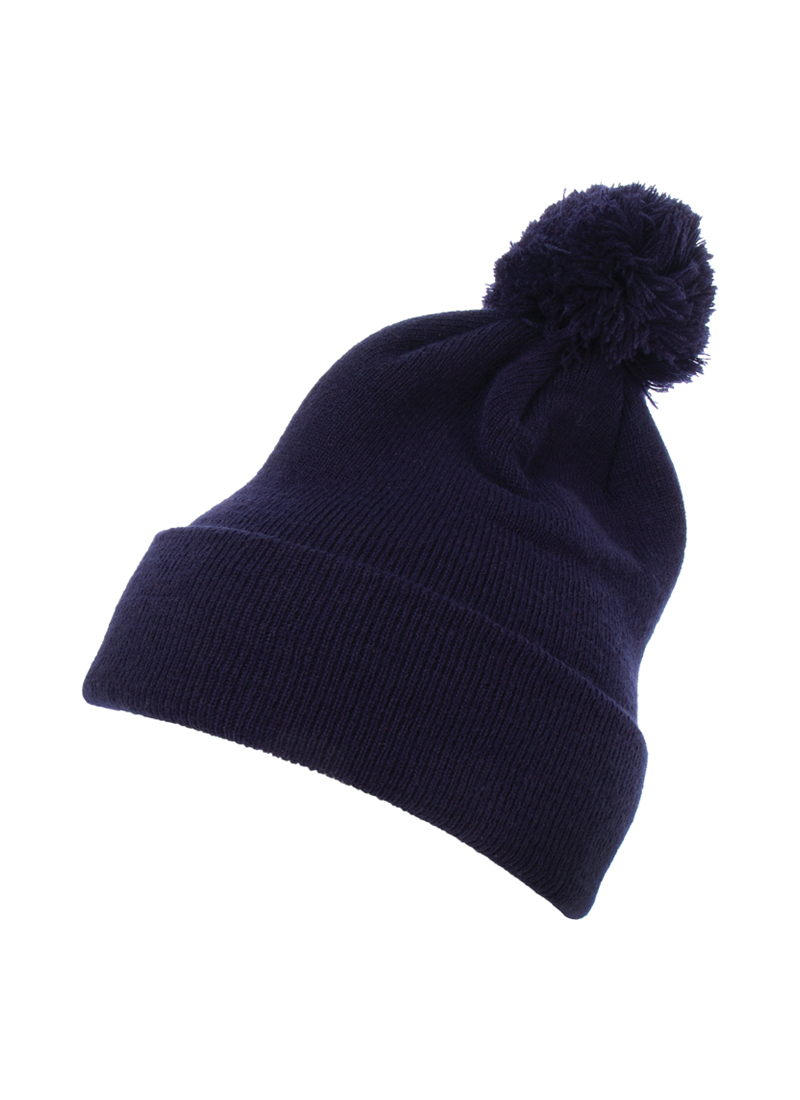 YP Classics® Cuffed Pom Pom Knit Beanie - Navy